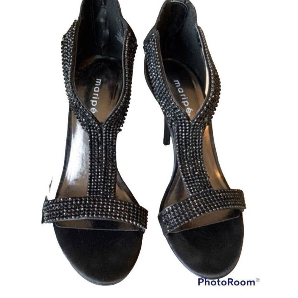 Maripe Black Jeweled heels size 9